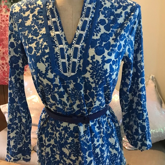 Cynthia Rowley batik style cotton blouse 💙 - Picture 2 of 10